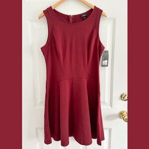 Mossimo Target Dress Dark Red Burgundy Drop Waist Business Casual Skater